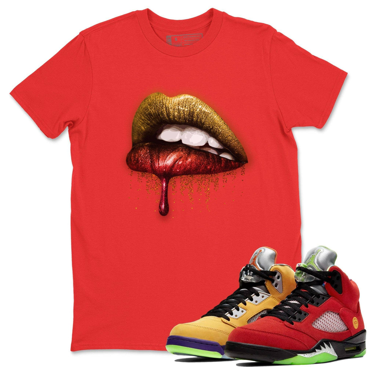 Jordan 5 What The Shirt To Match Jordans Dripping Lips Sneaker Tees Jordan 5 What The Drip Gear Zone Sneaker Matching Clothing Unisex Shirts
