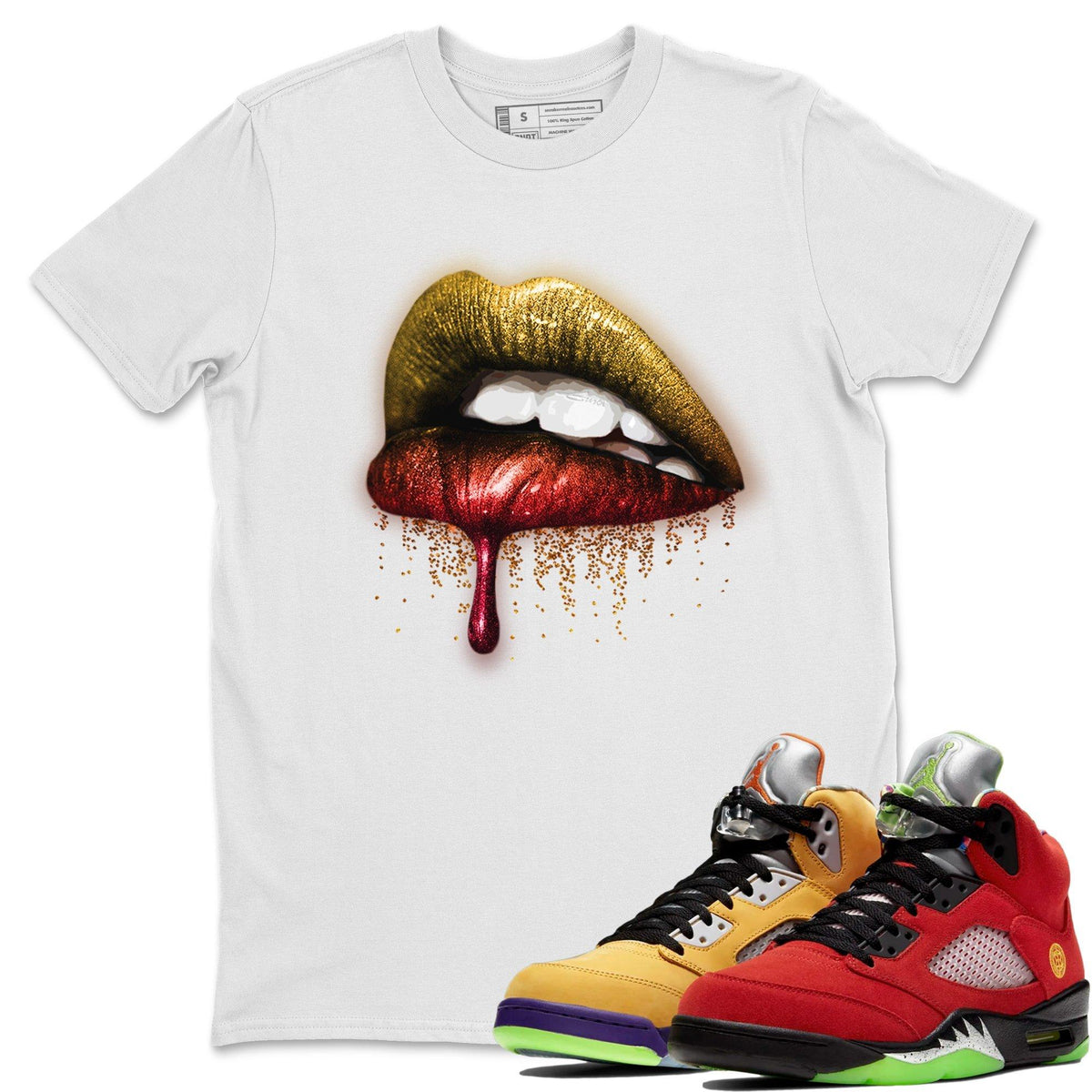 Jordan 5 What The Shirt To Match Jordans Dripping Lips Sneaker Tees Jordan 5 What The Drip Gear Zone Sneaker Matching Clothing Unisex Shirts