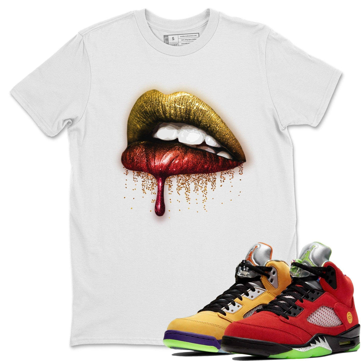 Jordan 5 What The Shirt To Match Jordans Dripping Lips Sneaker Tees Jordan 5 What The Drip Gear Zone Sneaker Matching Clothing Unisex Shirts
