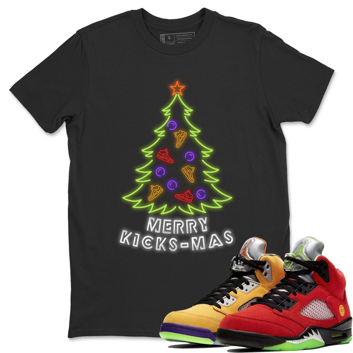 Jordan 5 What The Sneaker Matching T-Shirt Kicksmas Sneaker Tees Jordan 5 What The Sneaker Release Tees Crew Neck Tees
