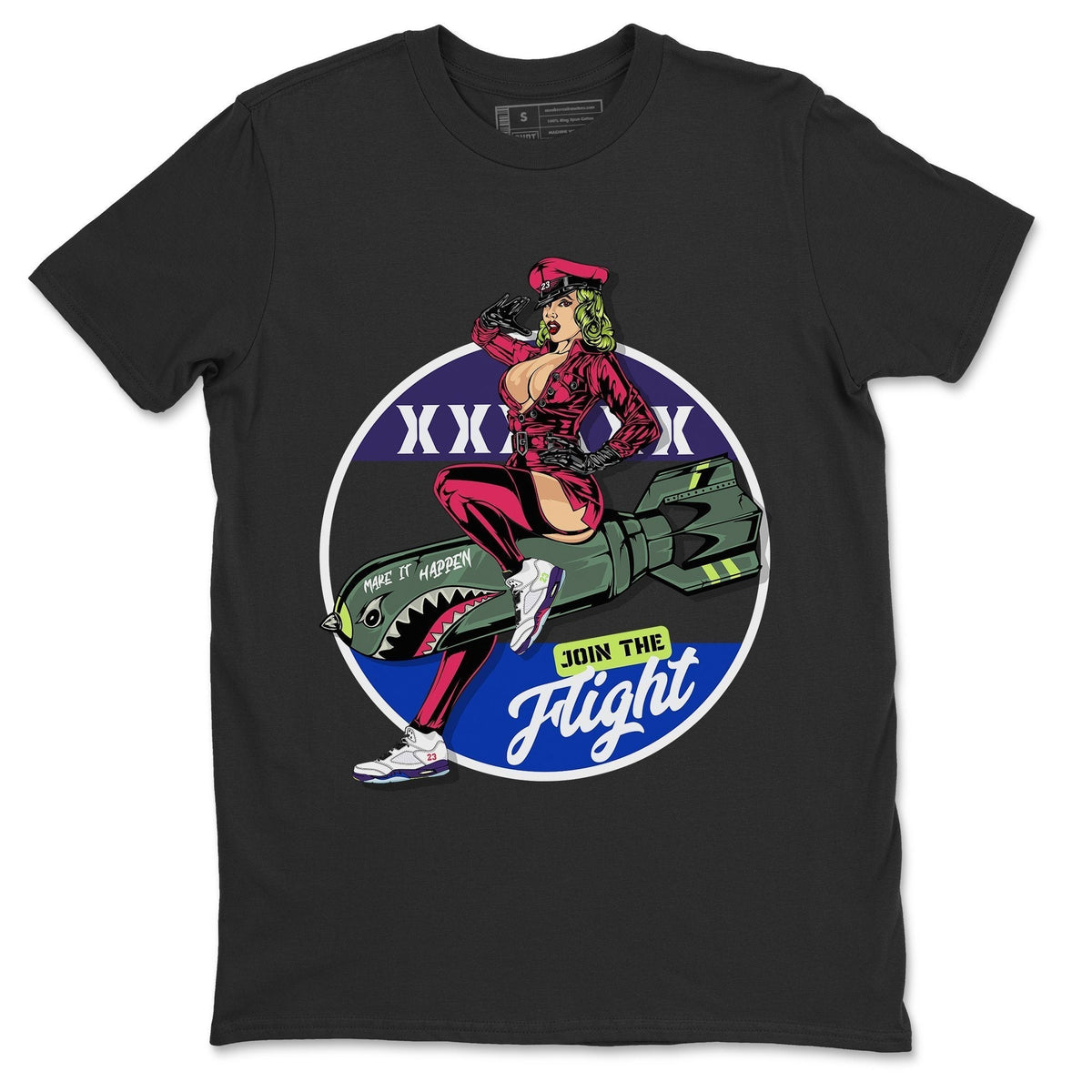 Jordan 5 Ghost Green Sneaker Matching T-Shirt Pin Up Girl Sneaker Tees Jordan 5 Ghost Green Sneaker Release Tees Crew Neck Tees