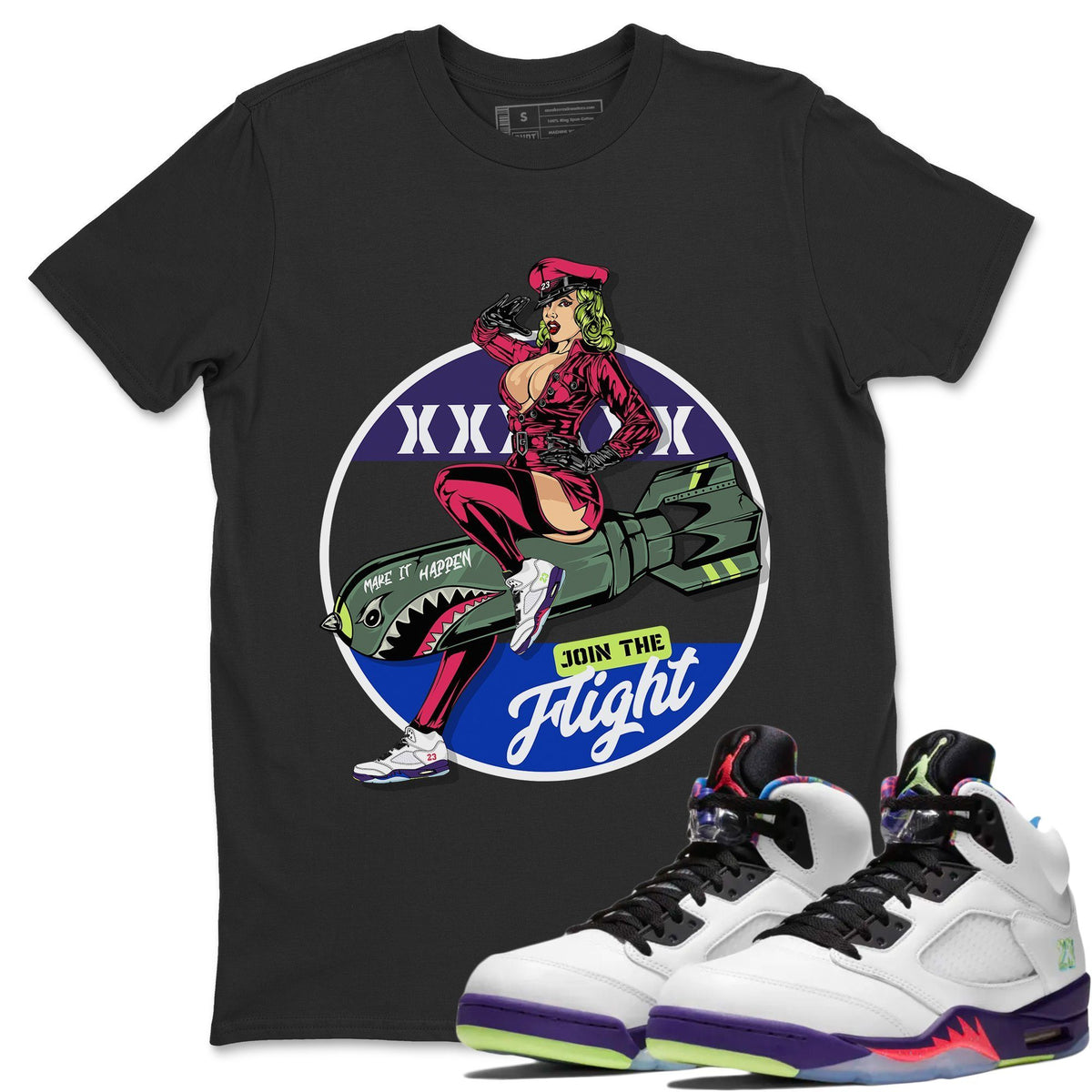 Jordan 5 Ghost Green Sneaker Matching T-Shirt Pin Up Girl Sneaker Tees Jordan 5 Ghost Green Sneaker Release Tees Crew Neck Tees