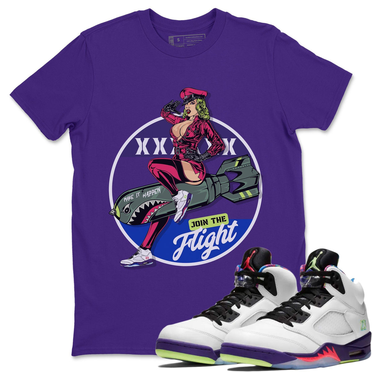 Jordan 5 Ghost Green Sneaker Matching T-Shirt Pin Up Girl Sneaker Tees Jordan 5 Ghost Green Sneaker Release Tees Crew Neck Tees