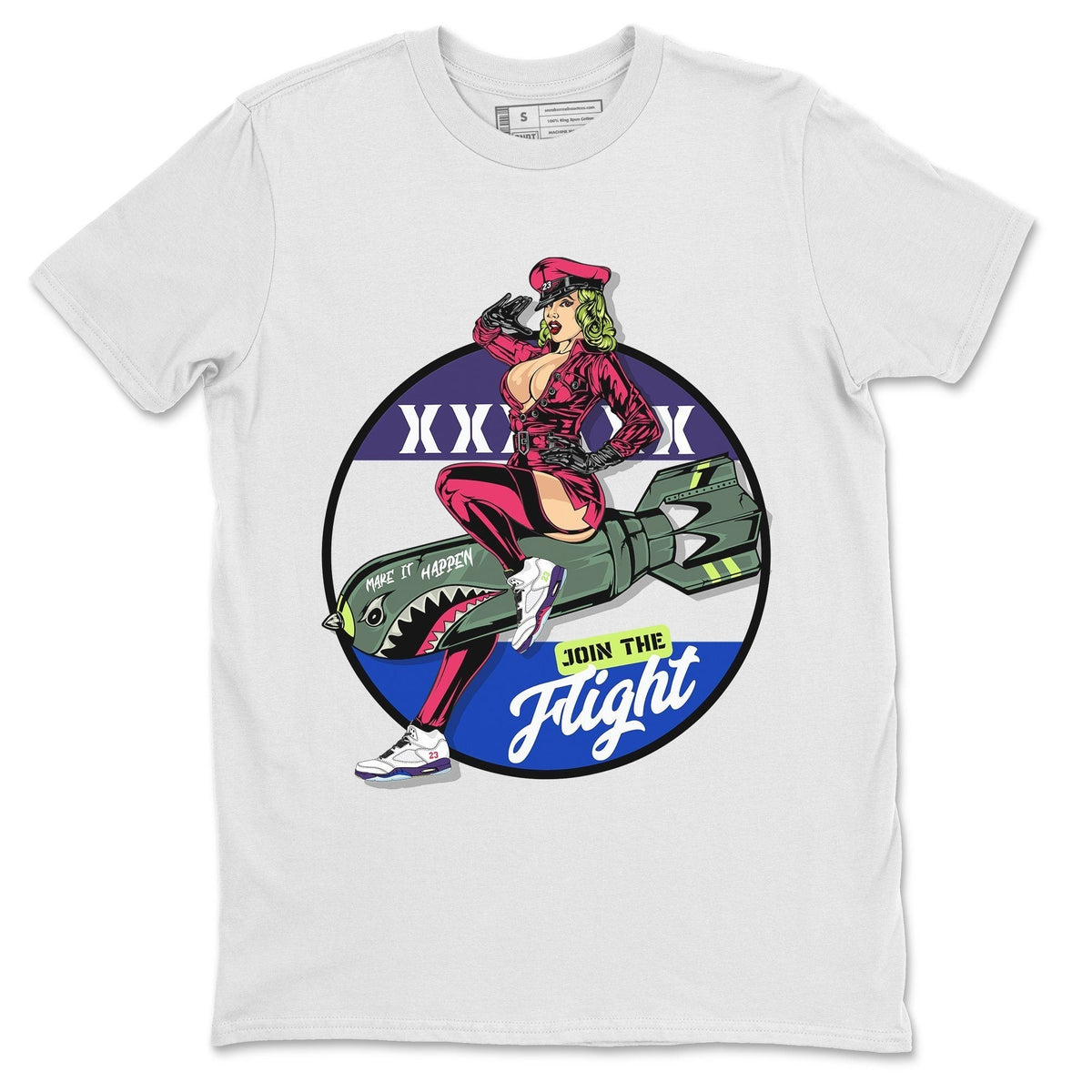 Jordan 5 Ghost Green Sneaker Matching T-Shirt Pin Up Girl Sneaker Tees Jordan 5 Ghost Green Sneaker Release Tees Crew Neck Tees