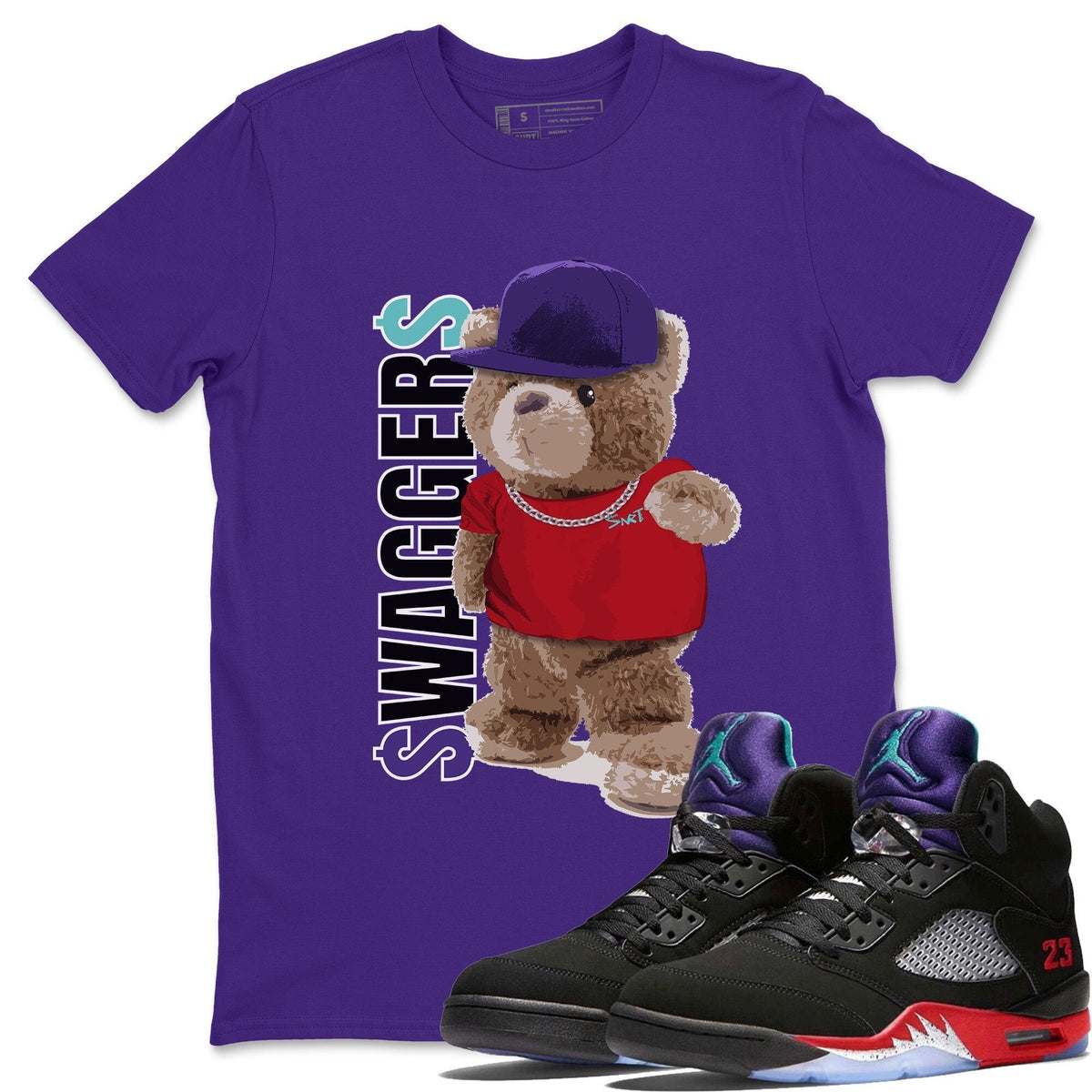 Jordan 5 Top 3 Sneaker Matching T-Shirt Bear Swaggers Sneaker Tees Jordan 5 Top 3 Sneaker Release Tees Crew Neck Tees