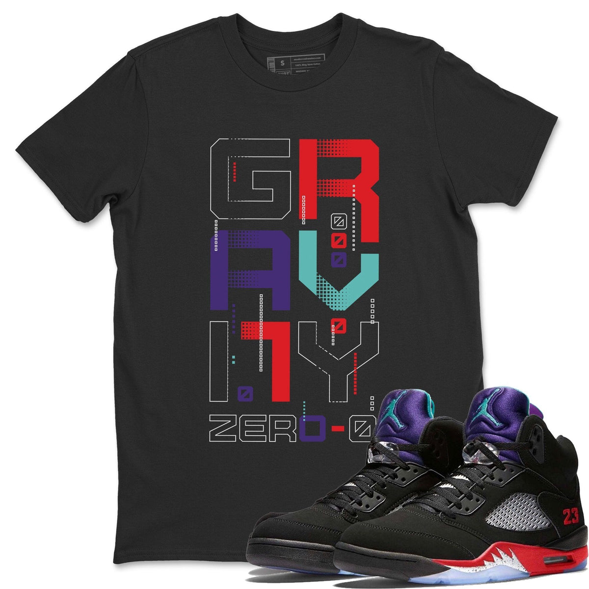 Jordan 5 Top 3 Sneaker Matching T-Shirt Zero Gravity Sneaker Tees Jordan 5 Top 3 Sneaker Release Tees Crew Neck Tees
