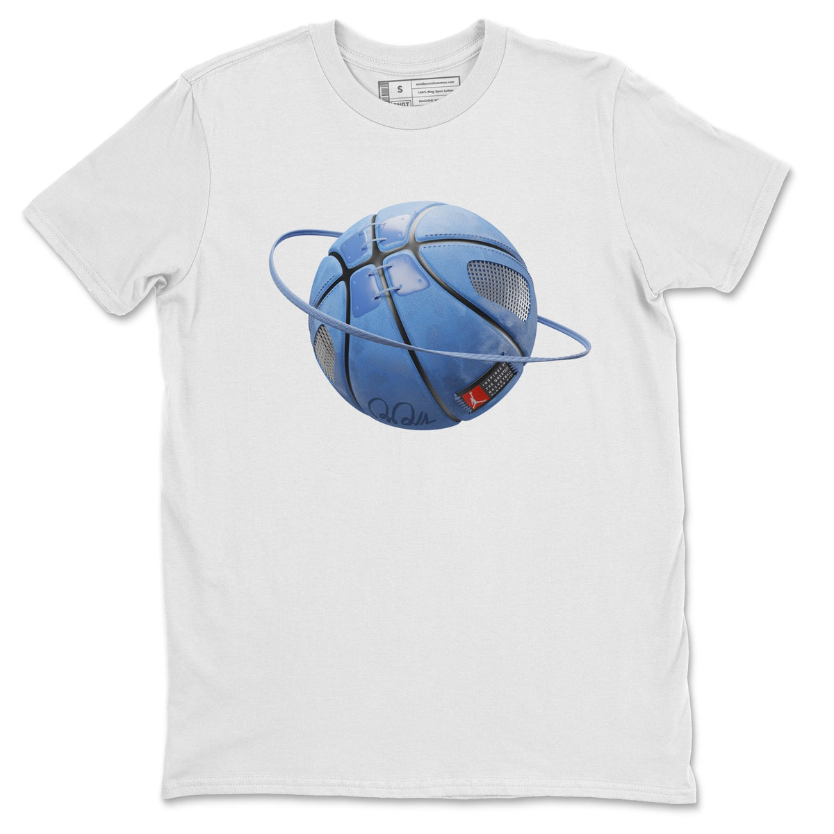Jordan 5 UNC Sneaker Matching T-Shirt Basketball Planet Sneaker Tees Jordan 5 UNC Sneaker Release Tees Crew Neck Tees