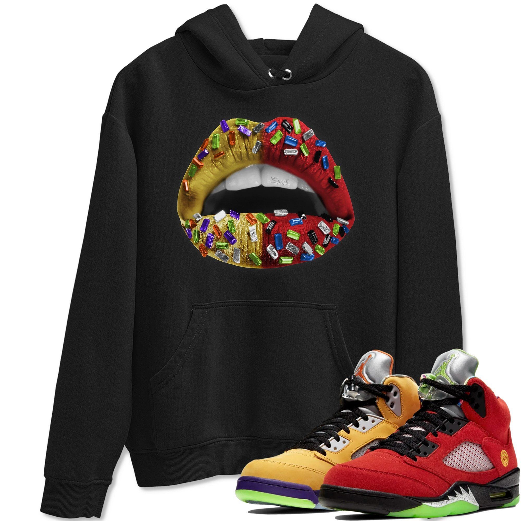 Jordan 5 What The Sneaker Matching T-Shirt Lips Jewel Sneaker Tees Jordan 5 What The Sneaker Release Tees Crew Neck Tees