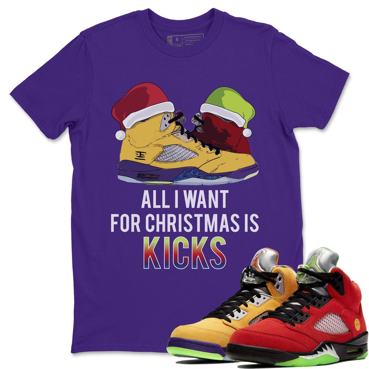 Jordan 5 What The Shirt To Match Jordans All I Want For Christmas Is Kicks Sneaker Tees Jordan 5 What The Drip Gear Zone Sneaker Matching Clothing Unisex Shirts