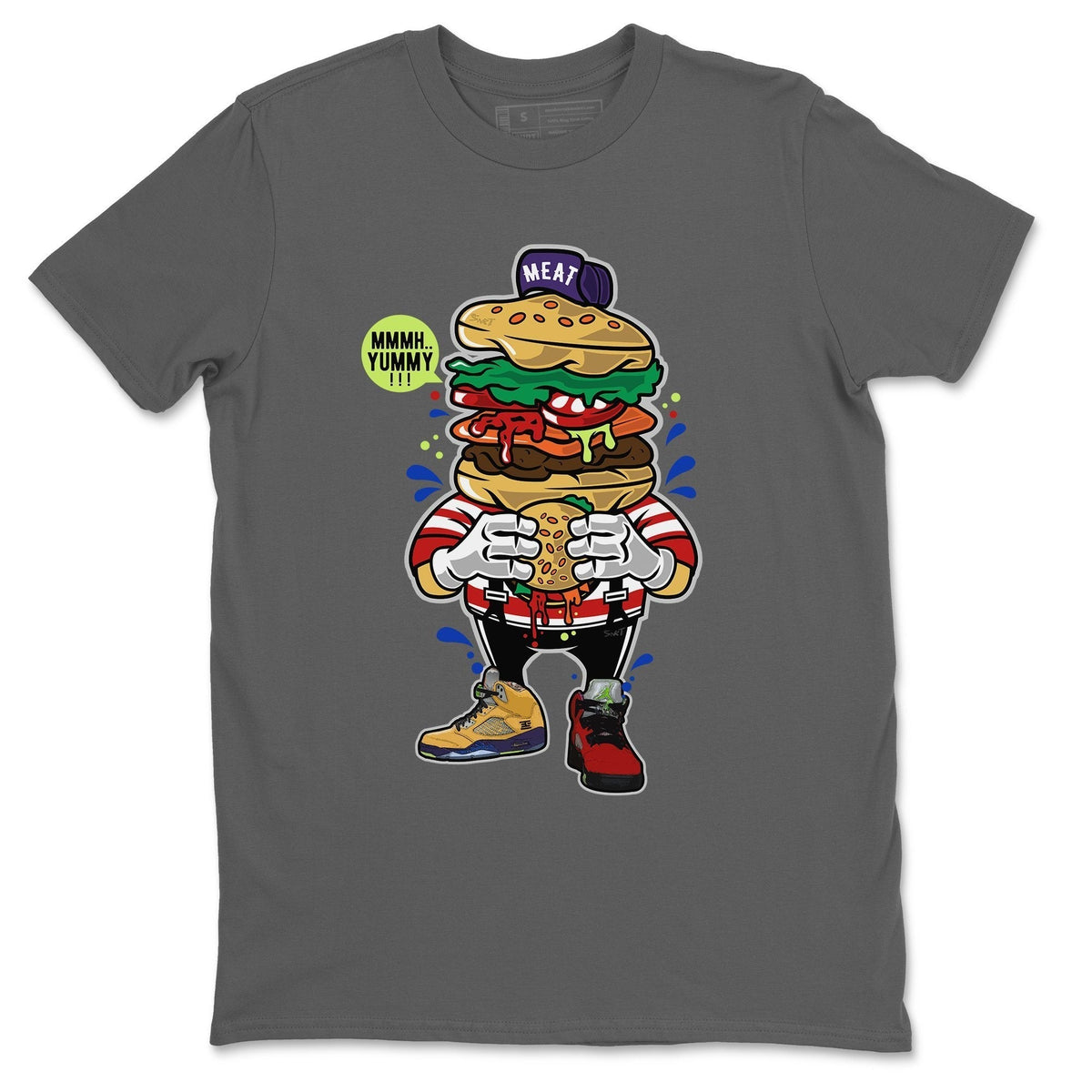 Jordan 5 What The Sneaker Matching T-Shirt I Like Burger Sneaker Tees Jordan 5 What The Sneaker Release Tees Crew Neck Tees