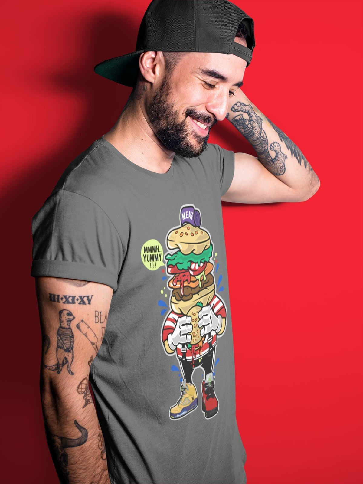 Jordan 5 What The Sneaker Matching T-Shirt I Like Burger Sneaker Tees Jordan 5 What The Sneaker Release Tees Crew Neck Tees