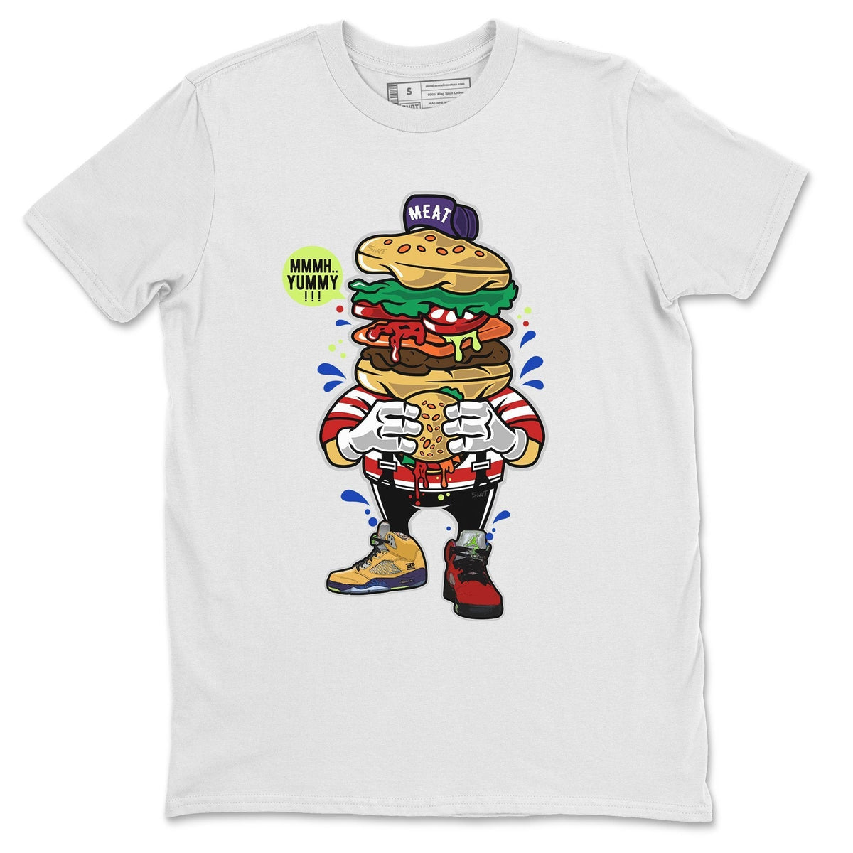 Jordan 5 What The Sneaker Matching T-Shirt I Like Burger Sneaker Tees Jordan 5 What The Sneaker Release Tees Crew Neck Tees