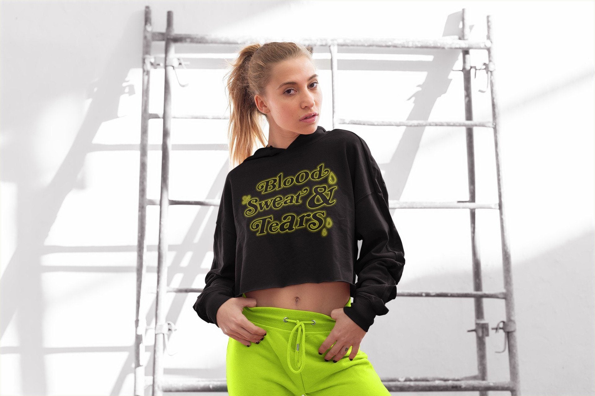 Jordan 6 Electric Green Sneaker Tees Drip Gear Zone Blood Sweat & Tears Sneaker Tees Jordan 6 Electric Green Shirt Women's Shirts