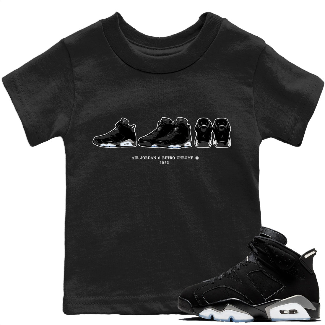 Jordan 6 Chrome Sneaker Matching T-Shirt 6s Prelude Sneaker Tees Jordan 6 Chrome Sneaker Release Tees Kids Shirts
