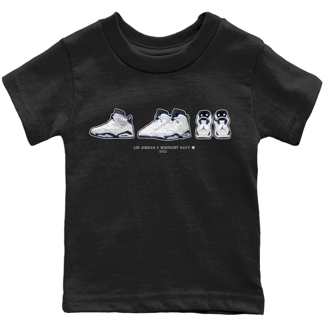 Jordan 6 Midnight Navy Sneaker Matching T-Shirt 6s Prelude Sneaker Tees Jordan 6 Midnight Navy Sneaker Release Tees Kids Shirts