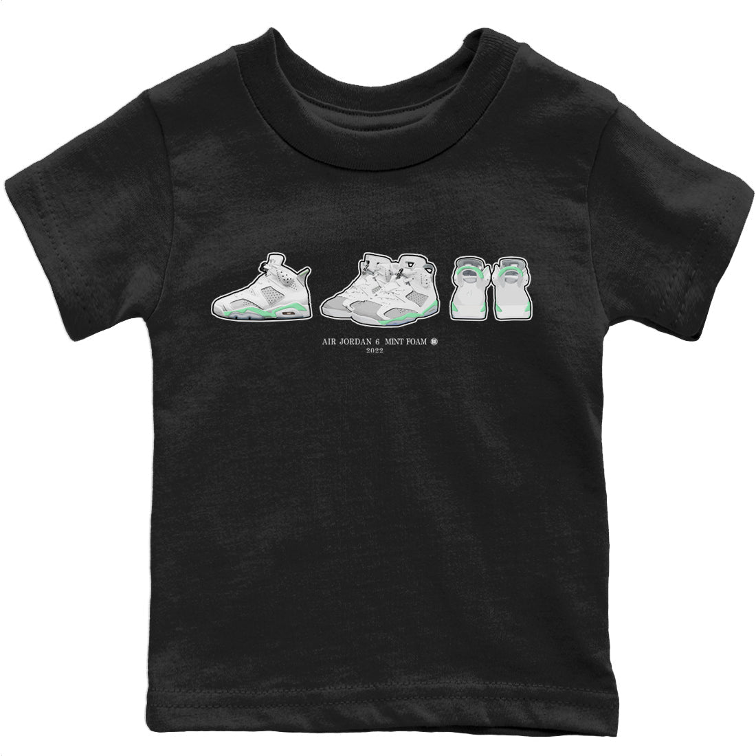 Jordan 6 Mint Foam Sneaker Matching T-Shirt 6s Prelude Sneaker Tees Jordan 6 Mint Foam Sneaker Release Tees Kids Shirts