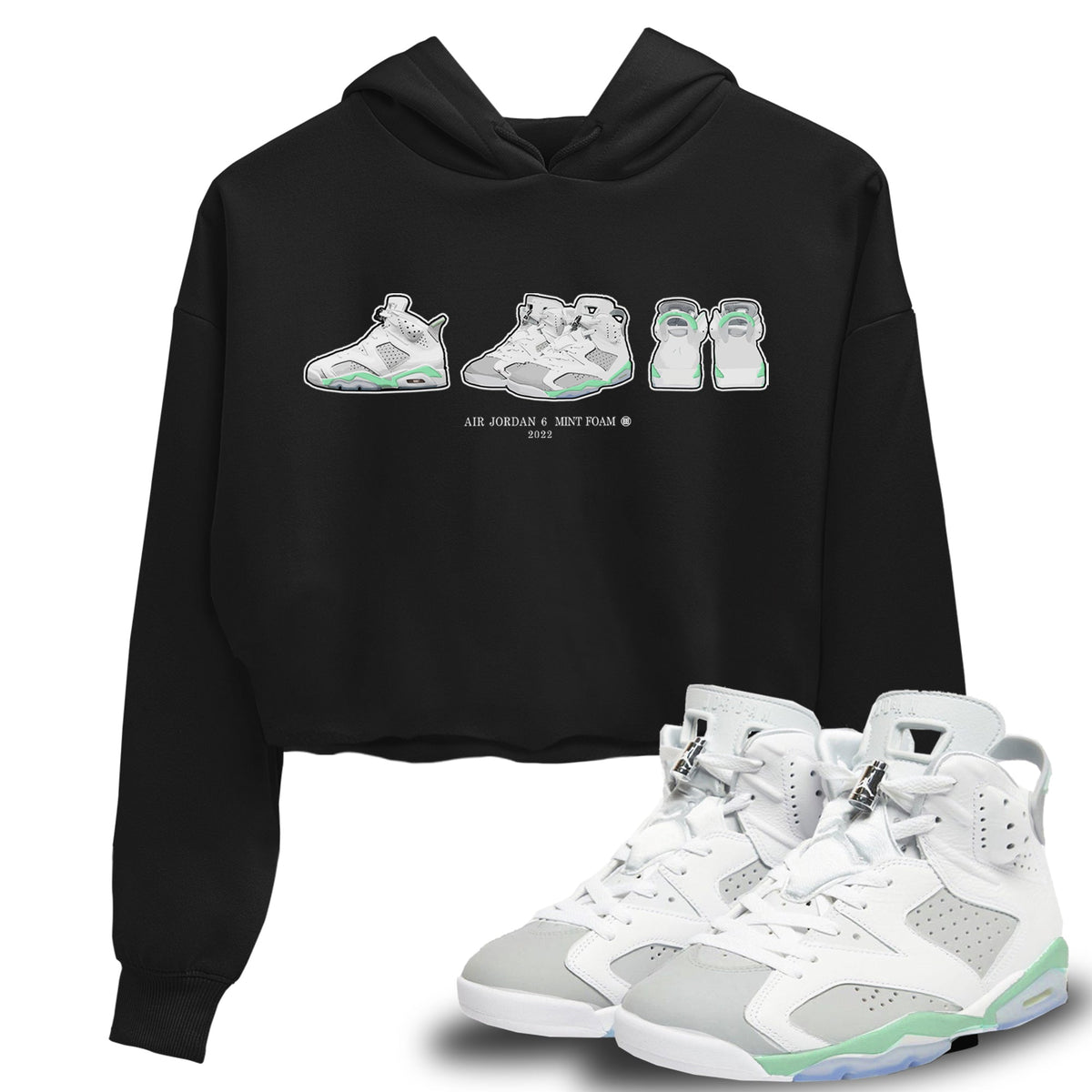 Jordan 6 Mint Foam Sneaker Matching T-Shirt 6s Prelude Sneaker Tees Jordan 6 Mint Foam Sneaker Release Tees Women's Shirts