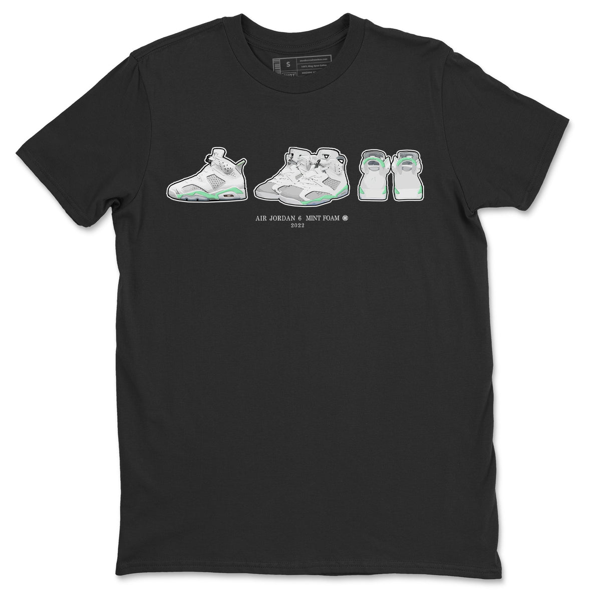 Jordan 6 Mint Foam Sneaker Matching T-Shirt 6s Prelude Sneaker Tees Jordan 6 Mint Foam Sneaker Release Tees Crew Neck Tees