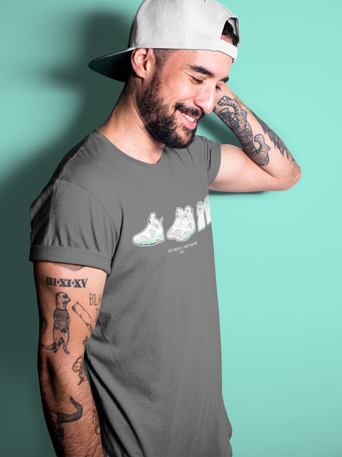 Jordan 6 Mint Foam Sneaker Matching T-Shirt 6s Prelude Sneaker Tees Jordan 6 Mint Foam Sneaker Release Tees Crew Neck Tees