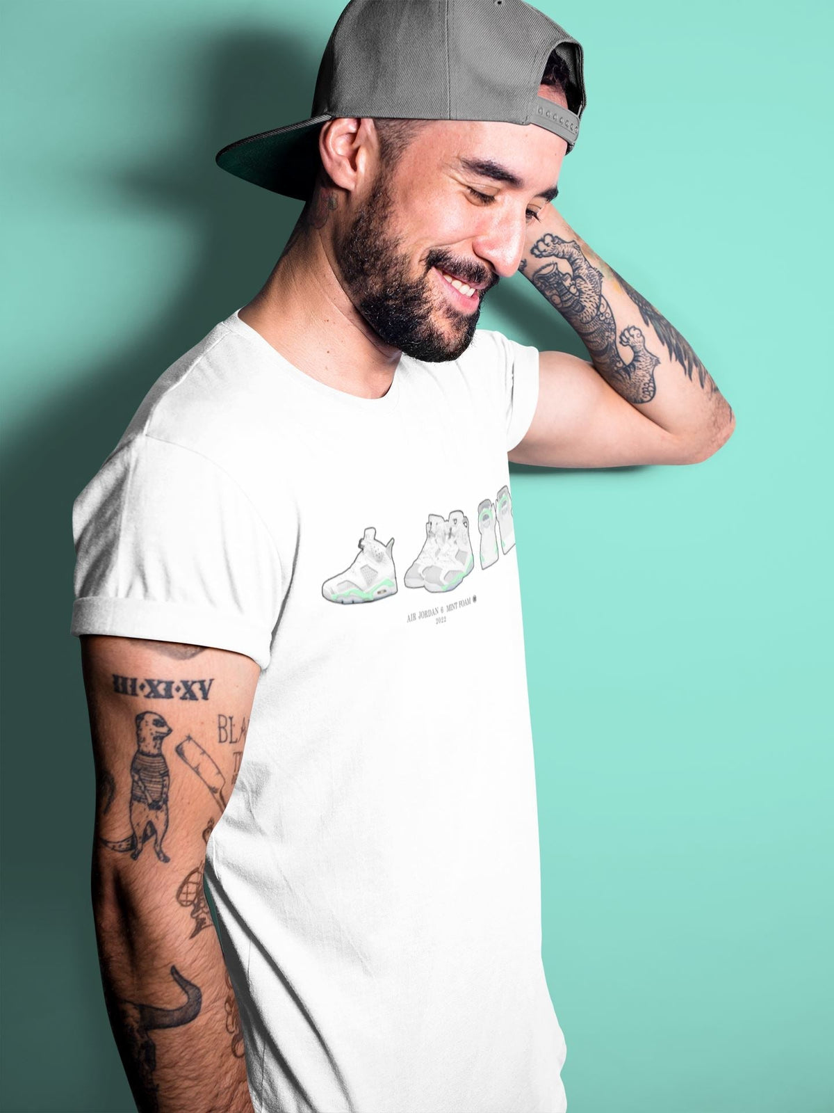 Jordan 6 Mint Foam Sneaker Matching T-Shirt 6s Prelude Sneaker Tees Jordan 6 Mint Foam Sneaker Release Tees Crew Neck Tees