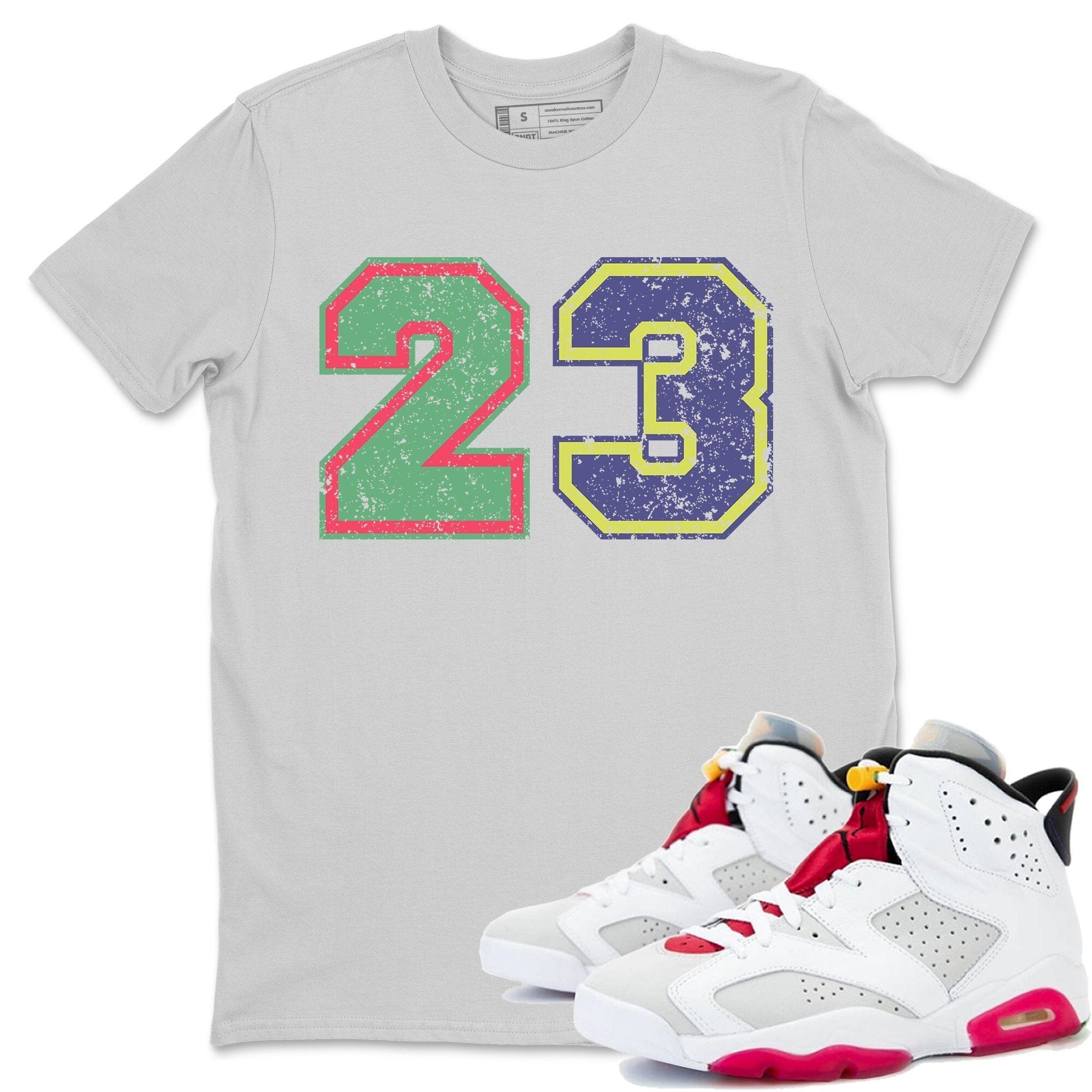 Jordan 6 Hare Sneaker Matching T-Shirt 23 Sneaker Tees Jordan 6 Hare Sneaker Release Tees Crew Neck Tees