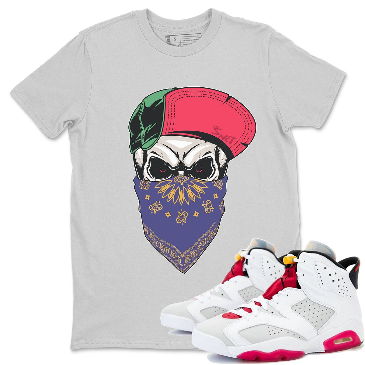 Jordan 6 Hare Sneaker Matching T-Shirt Skull Hat Mask Sneaker Tees Jordan 6 Hare Sneaker Release Tees Crew Neck Tees