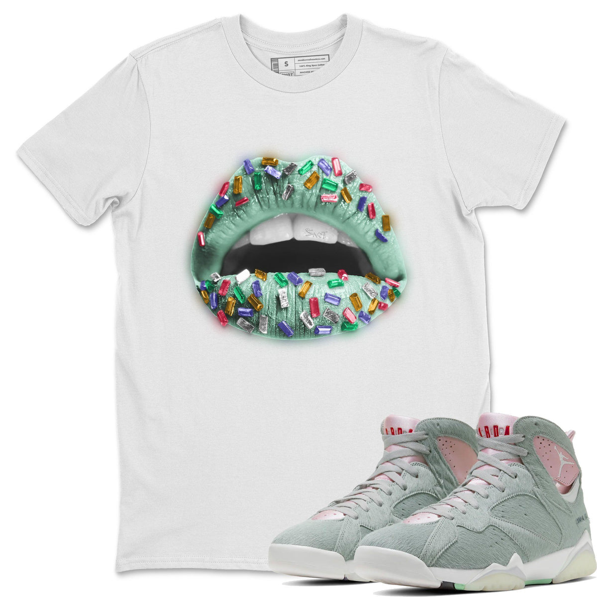 Jordan 7 Hare Shirt To Match Jordans Laips Jewel Sneaker Tees Jordan 7 Hare Drip Gear Zone Sneaker Matching Clothing Unisex Shirts