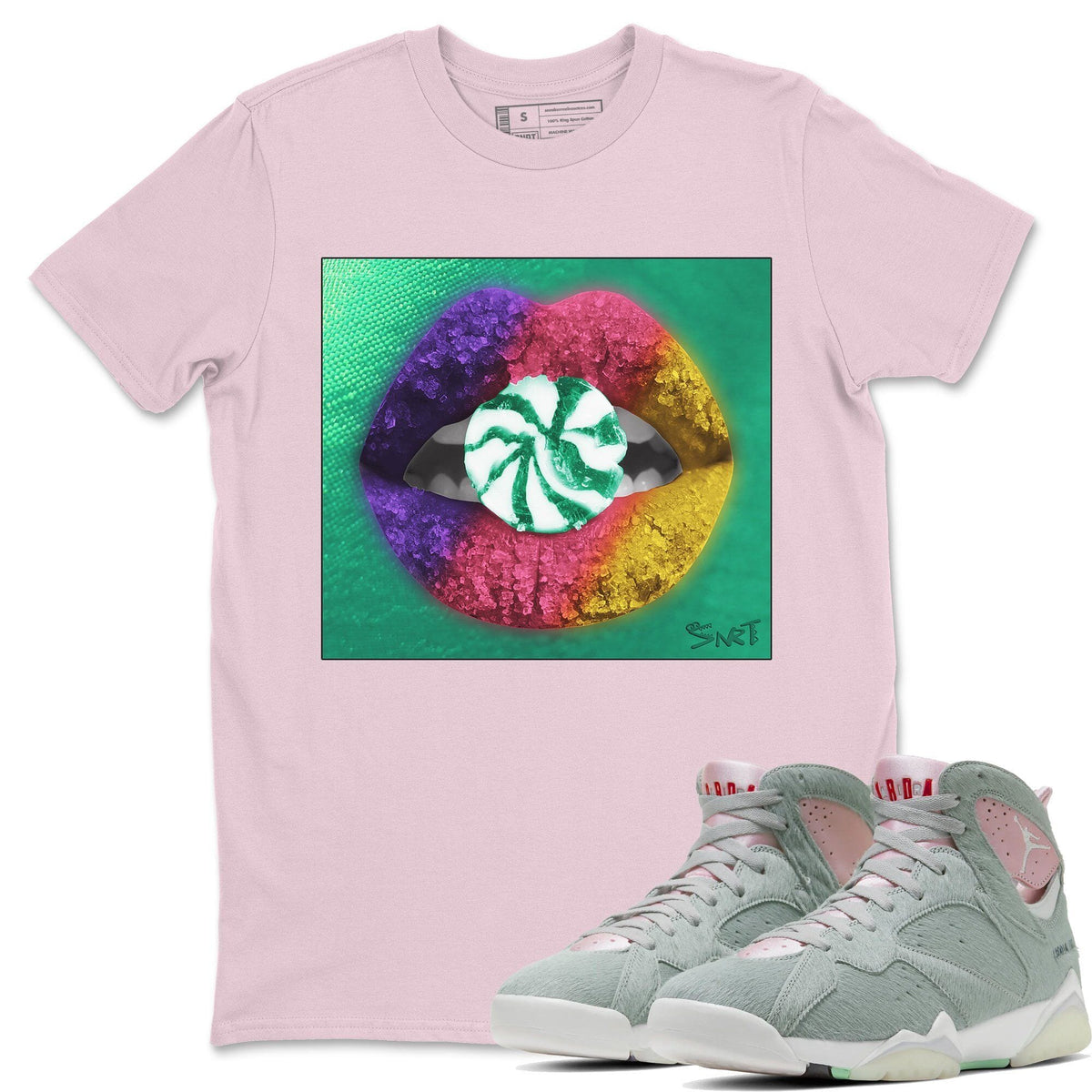 Jordan 7 Hare Shirt To Match Jordans Lips Candy Sneaker Tees Jordan 7 Hare Drip Gear Zone Sneaker Matching Clothing Unisex Shirts