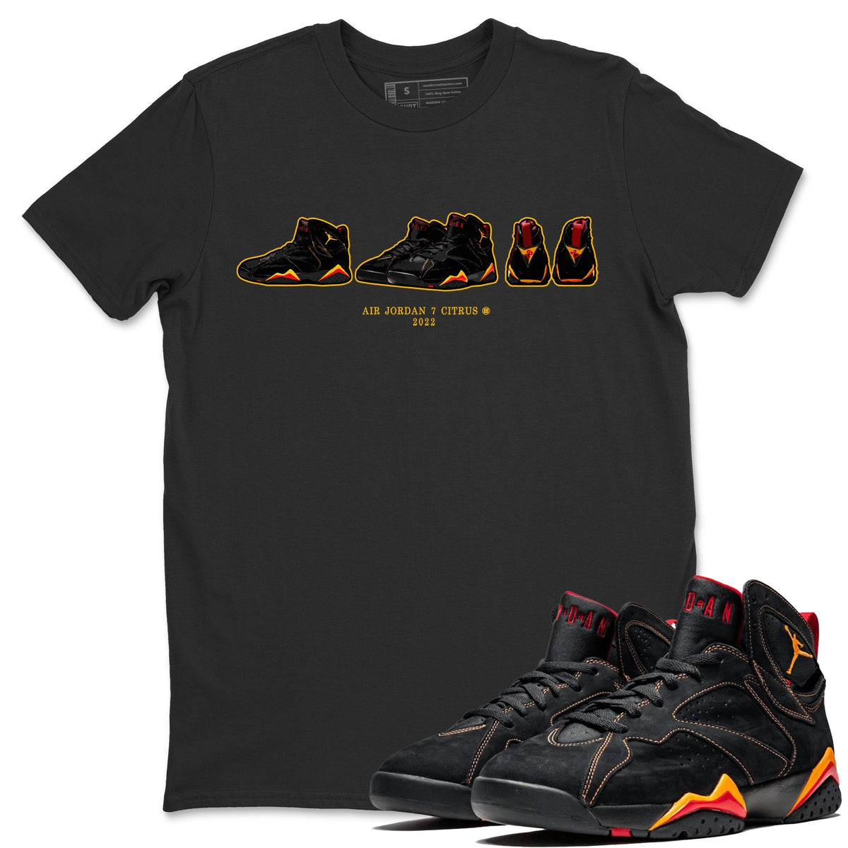 Jordan 7 Citrus Shirt To Match Jordans Air Jordan 7 Prelude Sneaker Tees Jordan 7 Citrus Drip Gear Zone Sneaker Matching Clothing Unisex Shirts