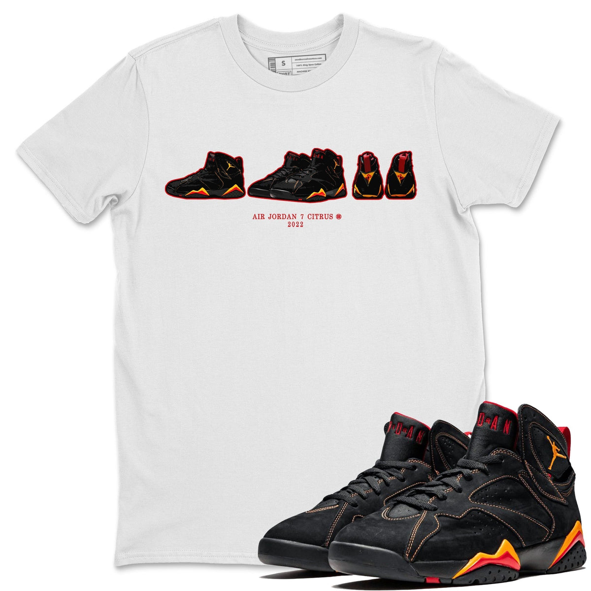 Jordan 7 Citrus Shirt To Match Jordans Air Jordan 7 Prelude Sneaker Tees Jordan 7 Citrus Drip Gear Zone Sneaker Matching Clothing Unisex Shirts