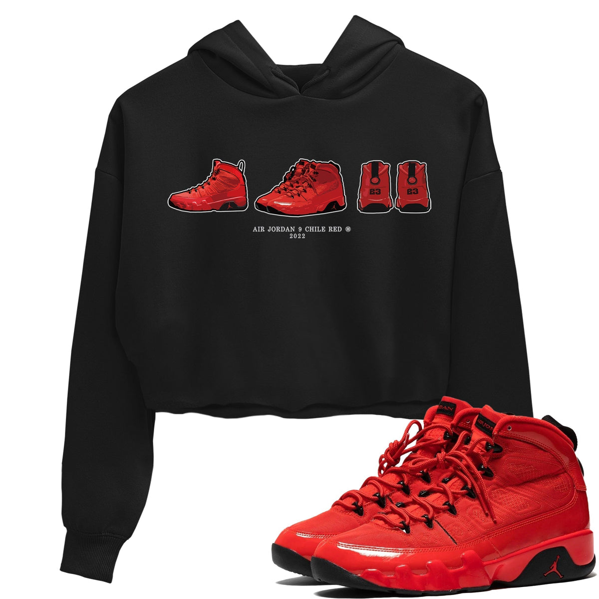 Jordan 9 Chile Red Shirt To Match Jordans Air Jordan 9 Prelude Sneaker Tees Jordan 9 Chile Red Drip Gear Zone Sneaker Matching Clothing Women's Shirts
