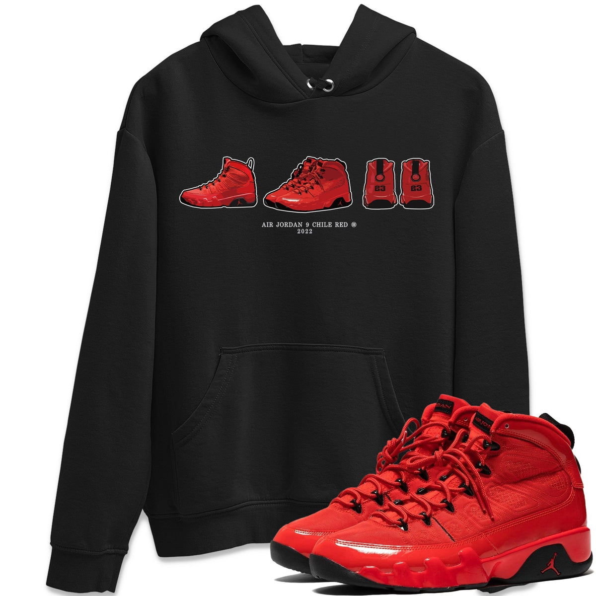 Jordan 9 Chile Red Shirt To Match Jordans Air Jordan 9 Prelude Sneaker Tees Jordan 9 Chile Red Drip Gear Zone Sneaker Matching Clothing Unisex Shirts