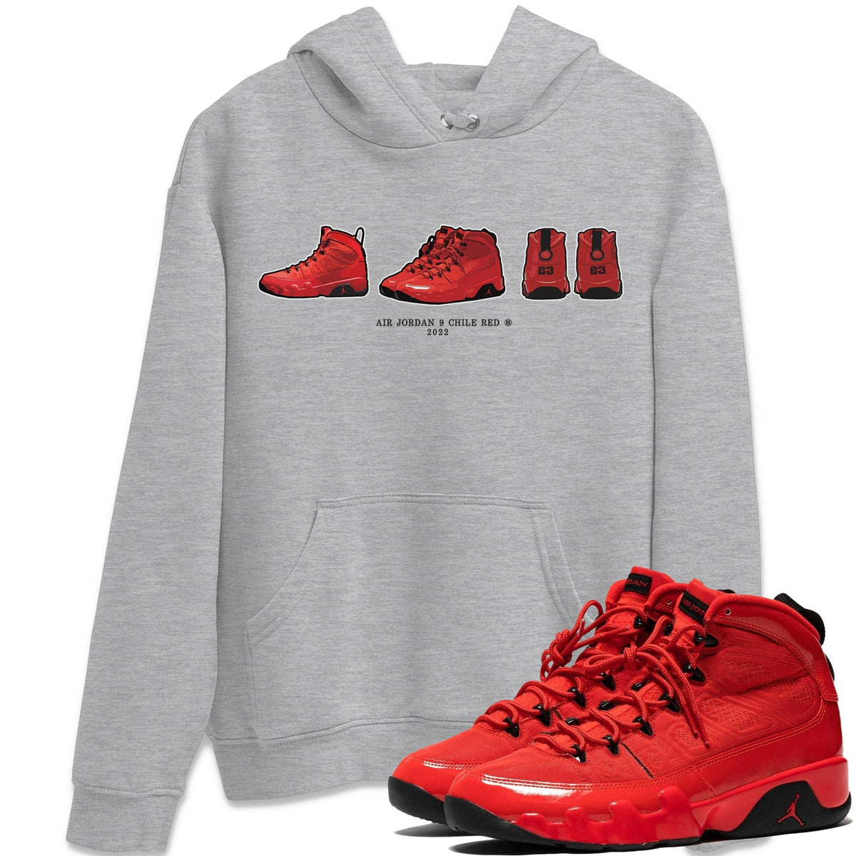 Jordan 9 Chile Red Shirt To Match Jordans Air Jordan 9 Prelude Sneaker Tees Jordan 9 Chile Red Drip Gear Zone Sneaker Matching Clothing Unisex Shirts