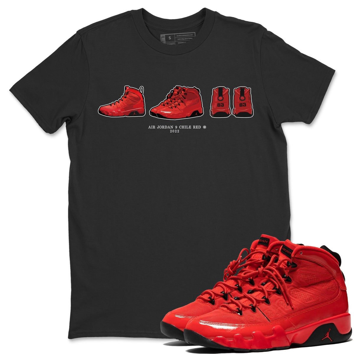 Jordan 9 Chile Red Shirt To Match Jordans Air Jordan 9 Prelude Sneaker Tees Jordan 9 Chile Red Drip Gear Zone Sneaker Matching Clothing Unisex Shirts