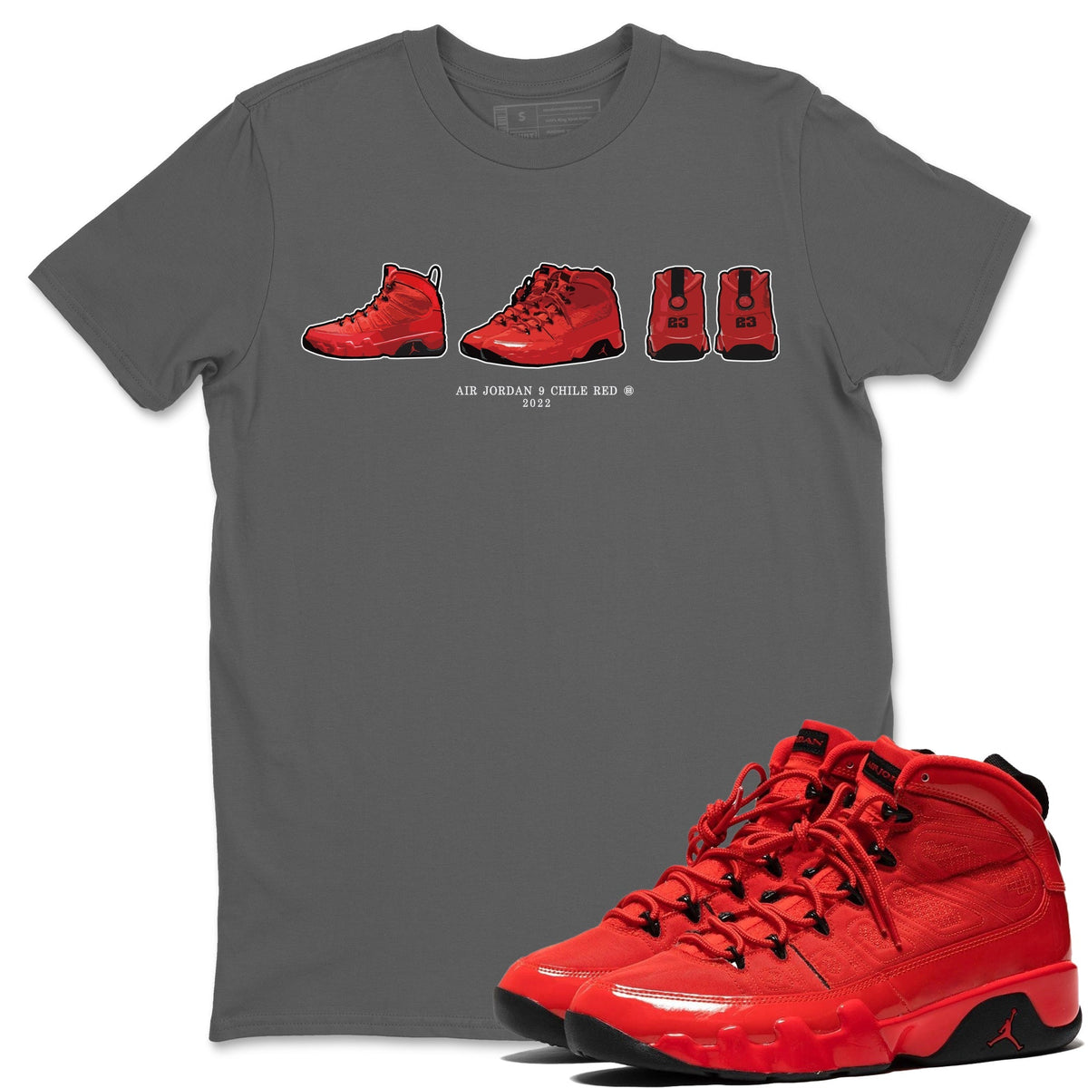 Jordan 9 Chile Red Shirt To Match Jordans Air Jordan 9 Prelude Sneaker Tees Jordan 9 Chile Red Drip Gear Zone Sneaker Matching Clothing Unisex Shirts