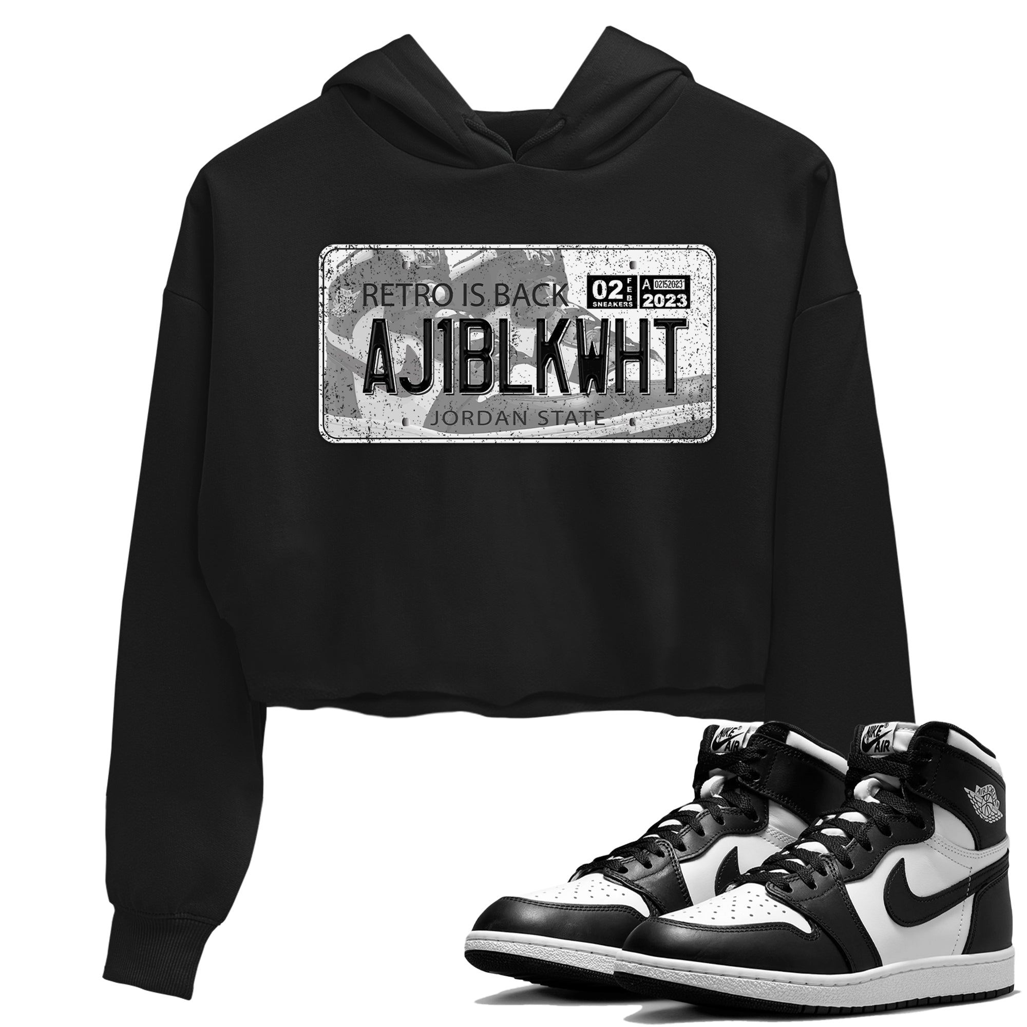 Air Jordan 1 Black White Sneaker Match Tees Jordan Plate Sneaker Tees Air Jordan 1 Black White Jordan to match sneaker T-Shirt Women's Shirts