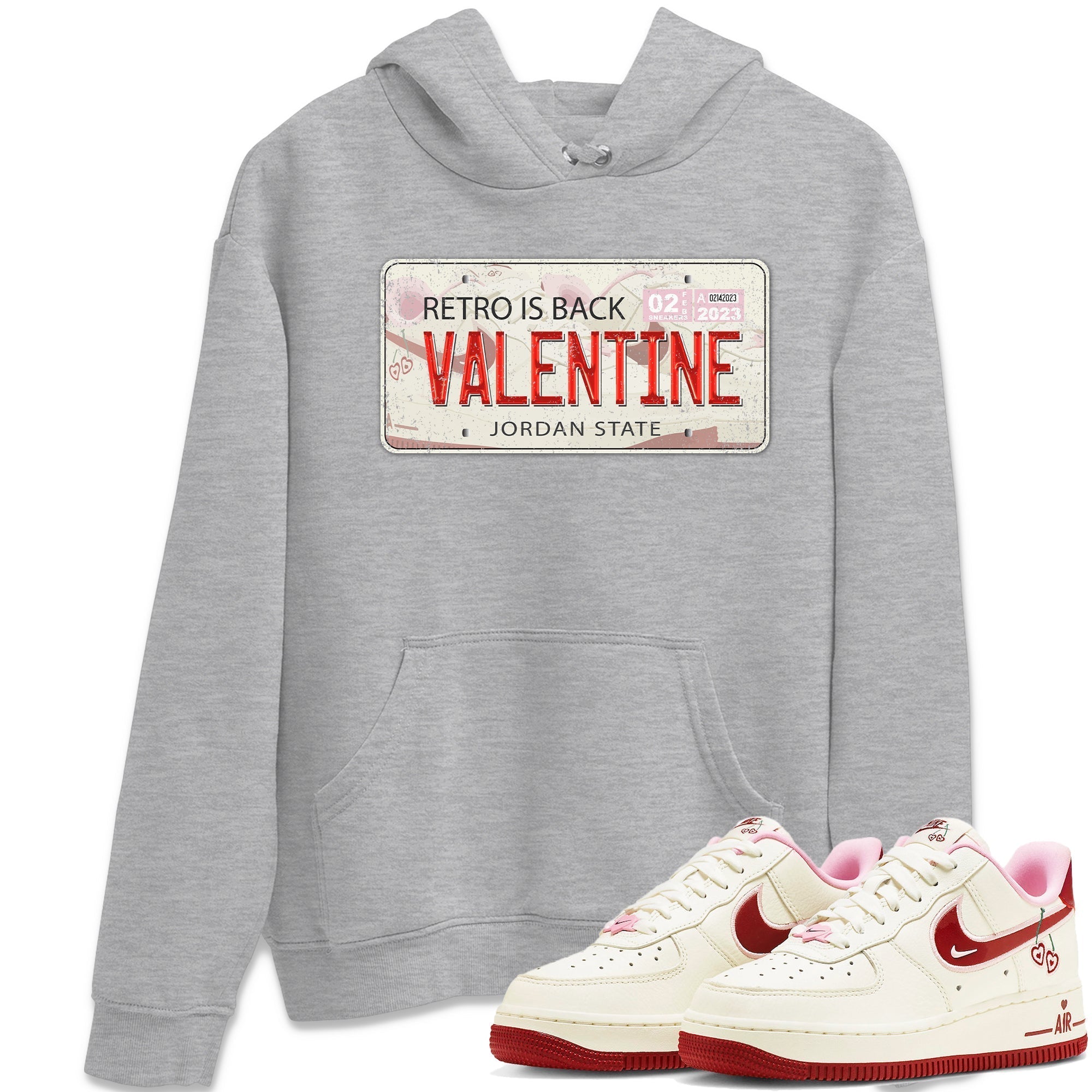 Air Force 1 Valentines Day Sneaker Match Tees Jordan Plate Sneaker Tees Air Force 1 Valentines Day Jordan to match sneaker T-Shirt Crew Neck Shirts