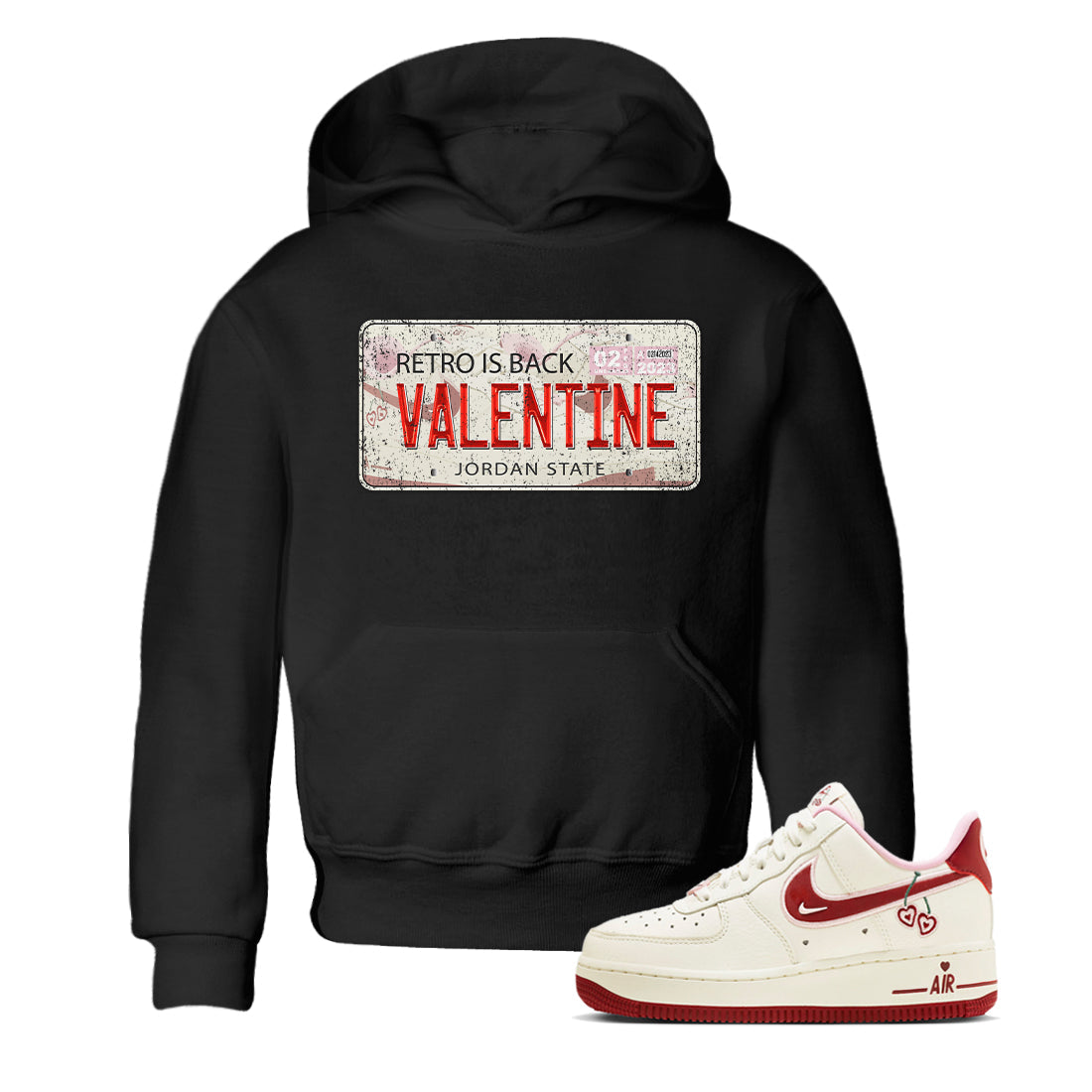 Air Force 1 Valentines Day Sneaker Match Tees Jordan Plate Sneaker Tees Air Force 1 Valentines Day Jordan to match sneaker T-Shirt Kids Shirts