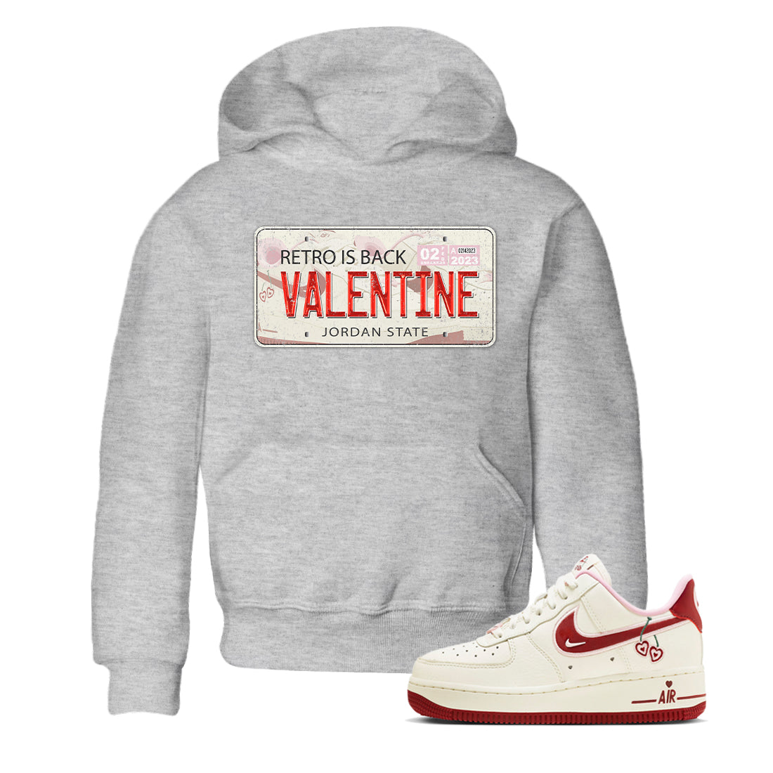 Air Force 1 Valentines Day Sneaker Match Tees Jordan Plate Sneaker Tees Air Force 1 Valentines Day Jordan to match sneaker T-Shirt Kids Shirts