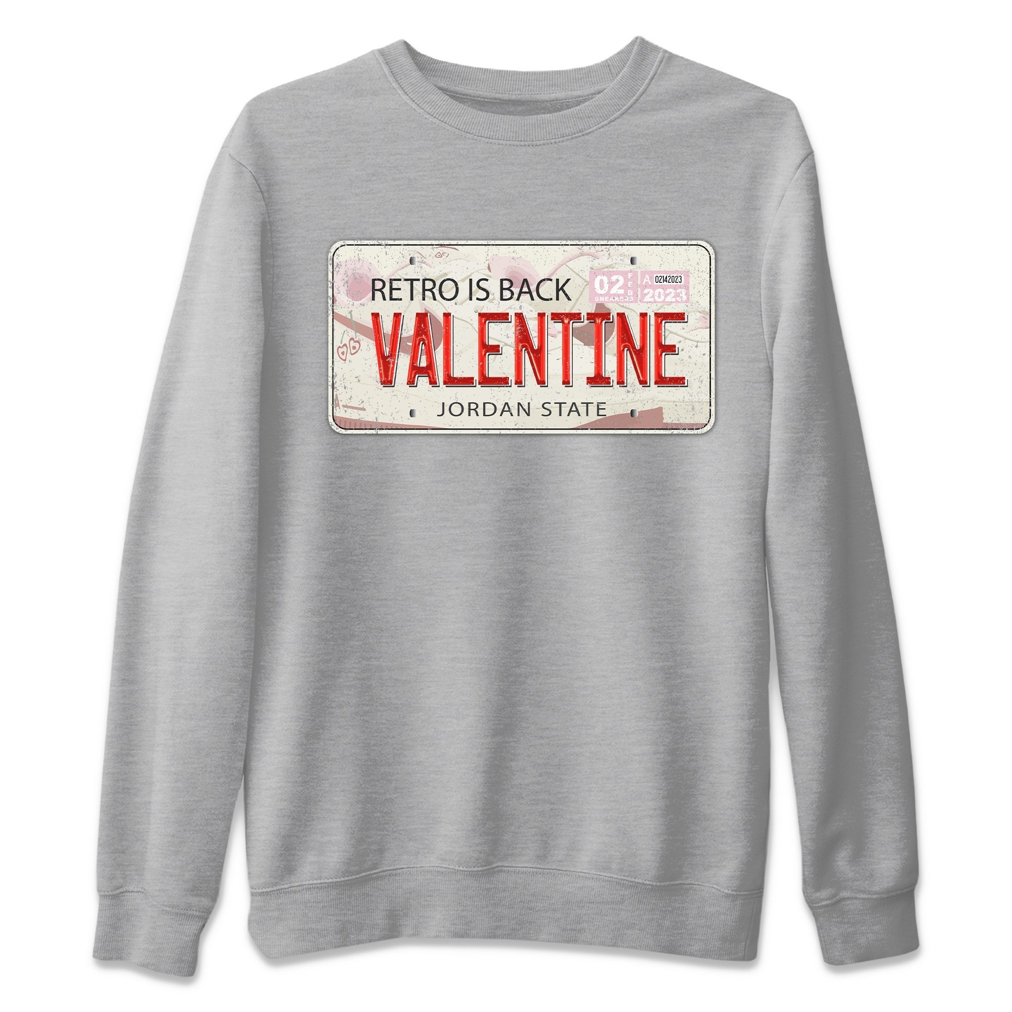 Air Force 1 Valentines Day Sneaker Match Tees Jordan Plate Sneaker Tees Air Force 1 Valentines Day Jordan to match sneaker T-Shirt Crew Neck Shirts