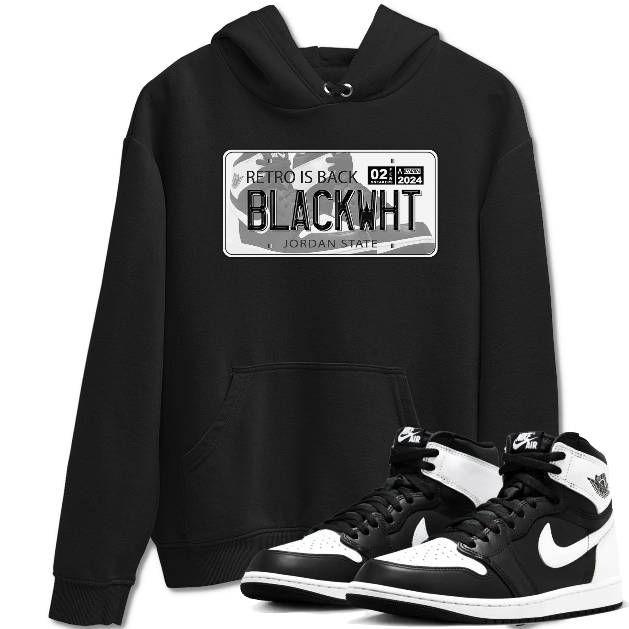 1s Black White shirt to match jordans Jordan Plate sneaker tees Air Jordan 1 Black White Drip Gear Zone unisex cotton Black 1 crew neck shirt