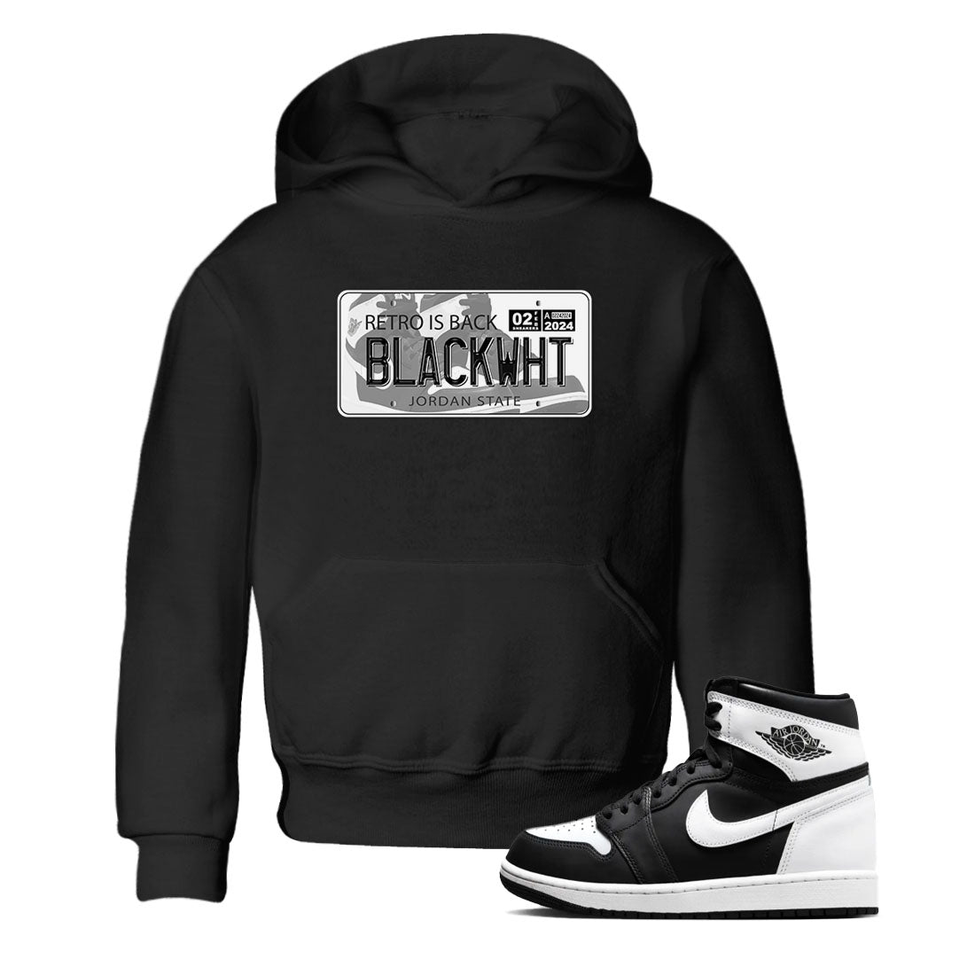 1s Black White shirt to match jordans Jordan Plate sneaker tees Air Jordan 1 Black White Drip Gear Zone baby toddler Black 1 cotton Shirt