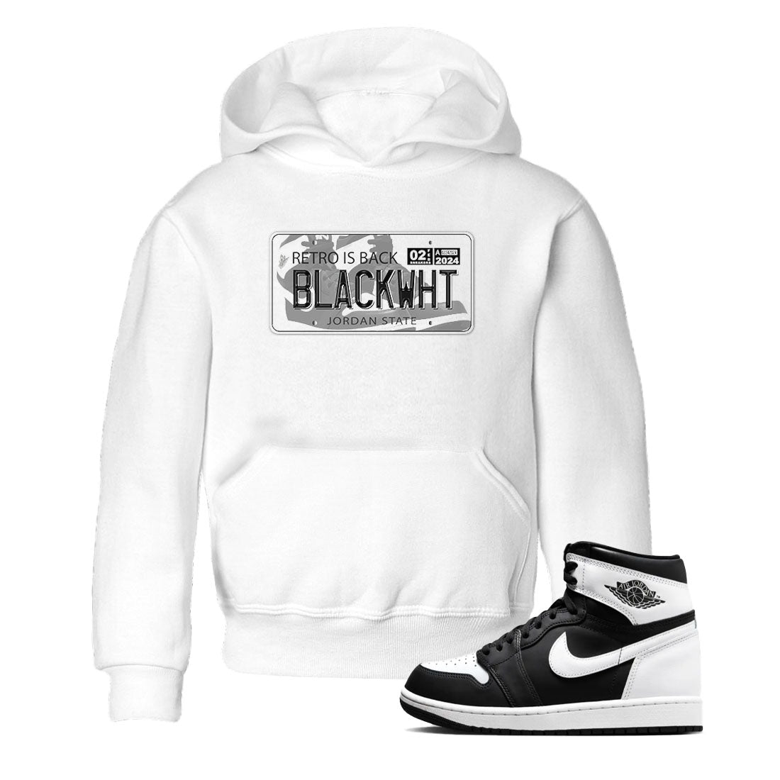 1s Black White shirt to match jordans Jordan Plate sneaker tees Air Jordan 1 Black White Drip Gear Zone baby toddler White 1 cotton Shirt