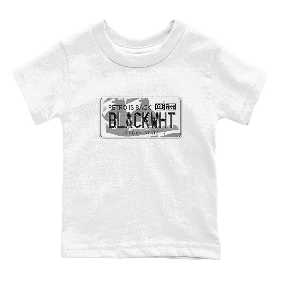 1s Black White shirt to match jordans Jordan Plate sneaker tees Air Jordan 1 Black White Drip Gear Zone baby toddler White 2 cotton Shirt