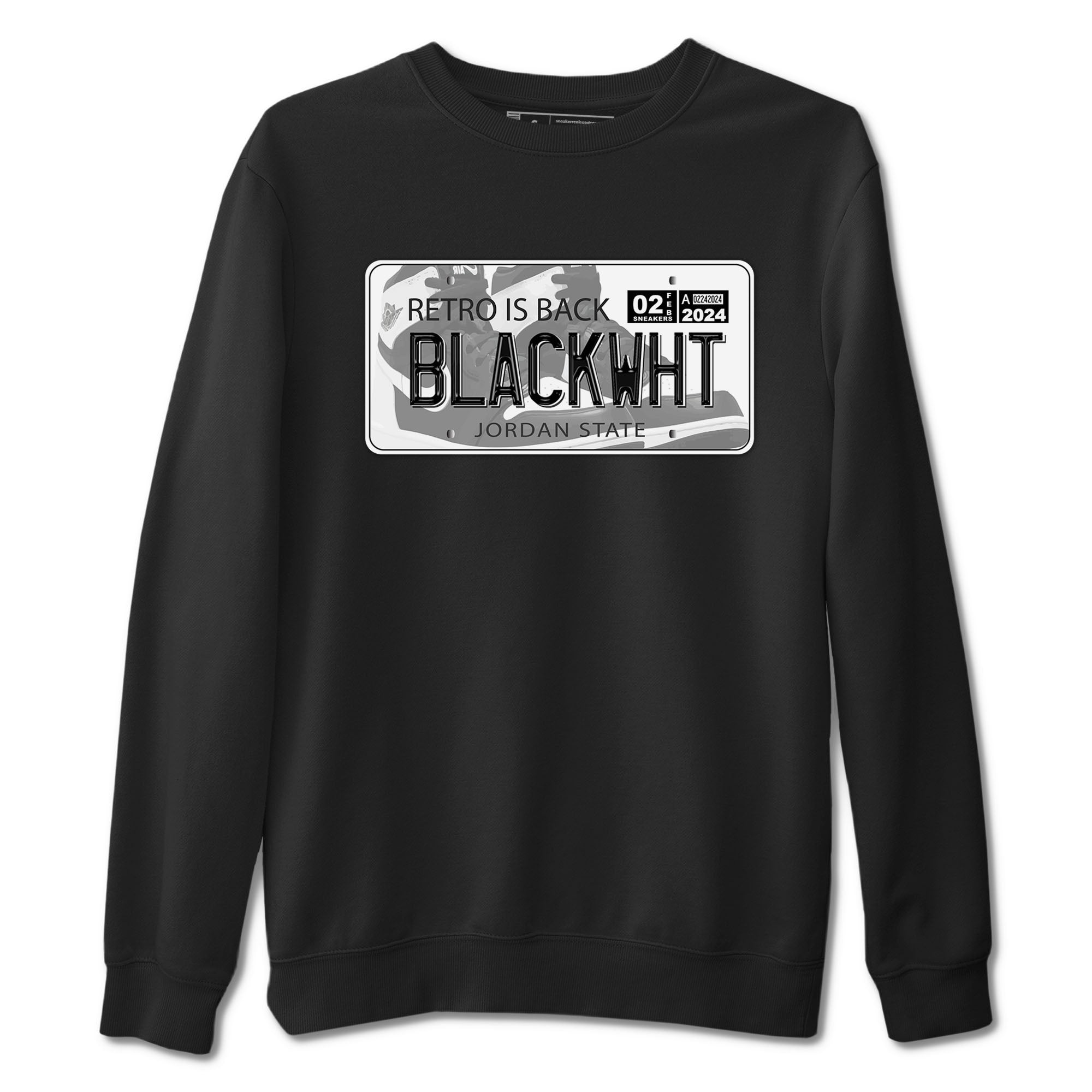 1s Black White shirt to match jordans Jordan Plate sneaker tees Air Jordan 1 Black White Drip Gear Zone unisex cotton Black 2 crew neck shirt