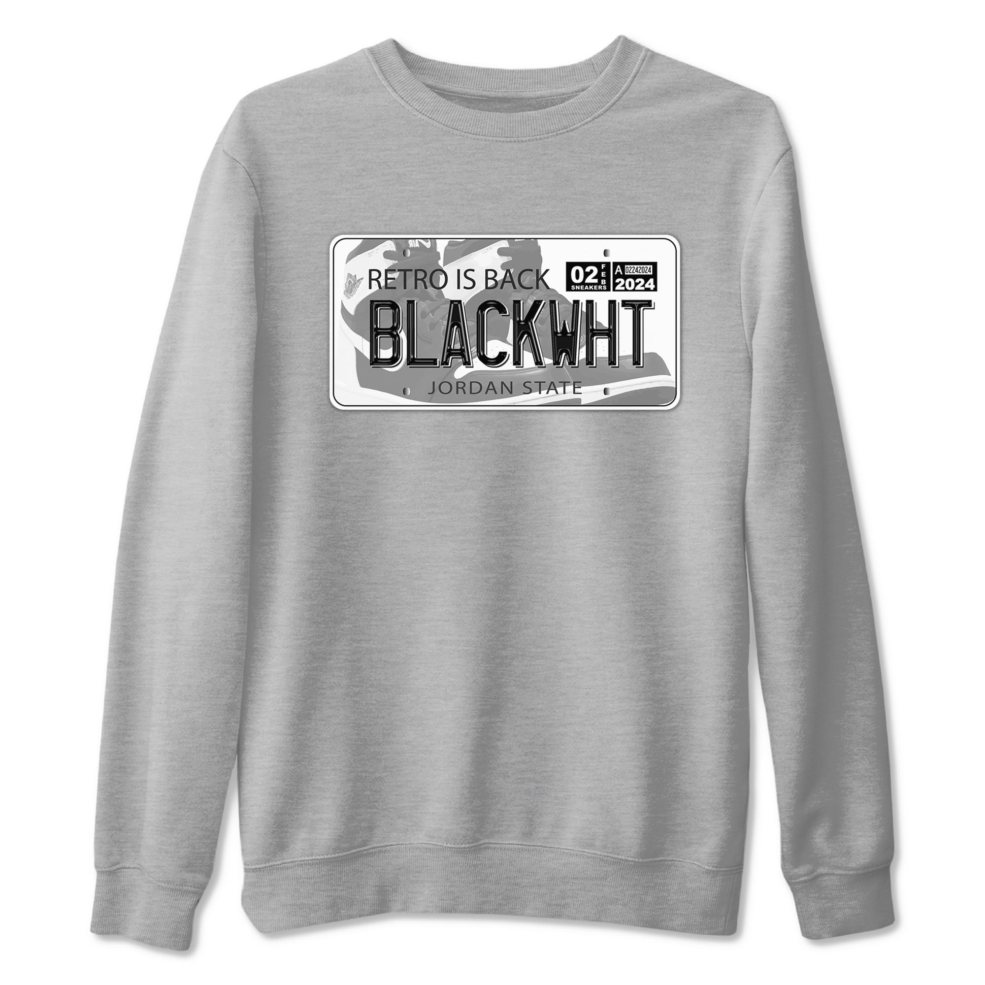 1s Black White shirt to match jordans Jordan Plate sneaker tees Air Jordan 1 Black White Drip Gear Zone unisex cotton Heather Grey 2 crew neck shirt