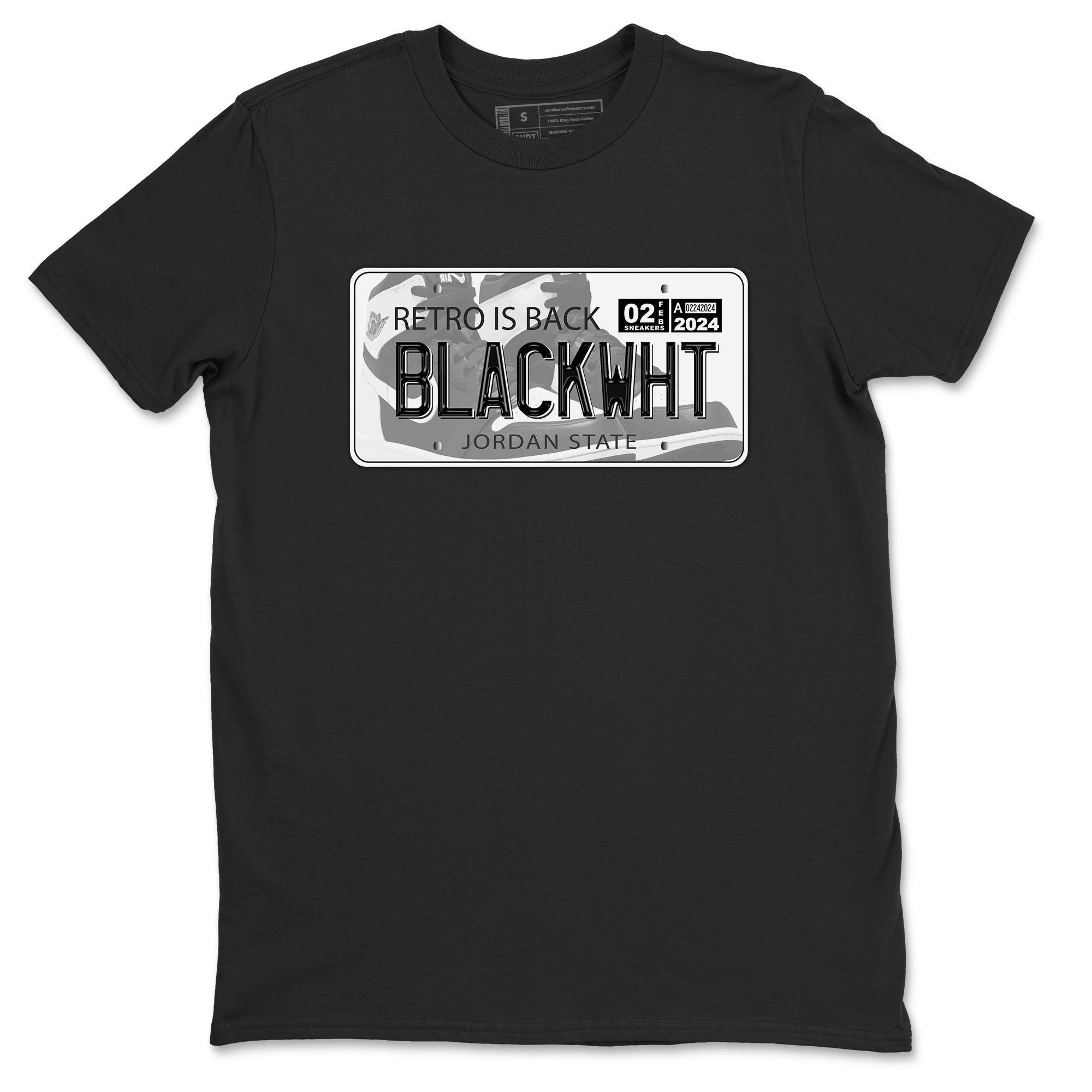 1s Black White shirt to match jordans Jordan Plate sneaker tees Air Jordan 1 Black White Drip Gear Zone unisex cotton Black 2 crew neck shirt
