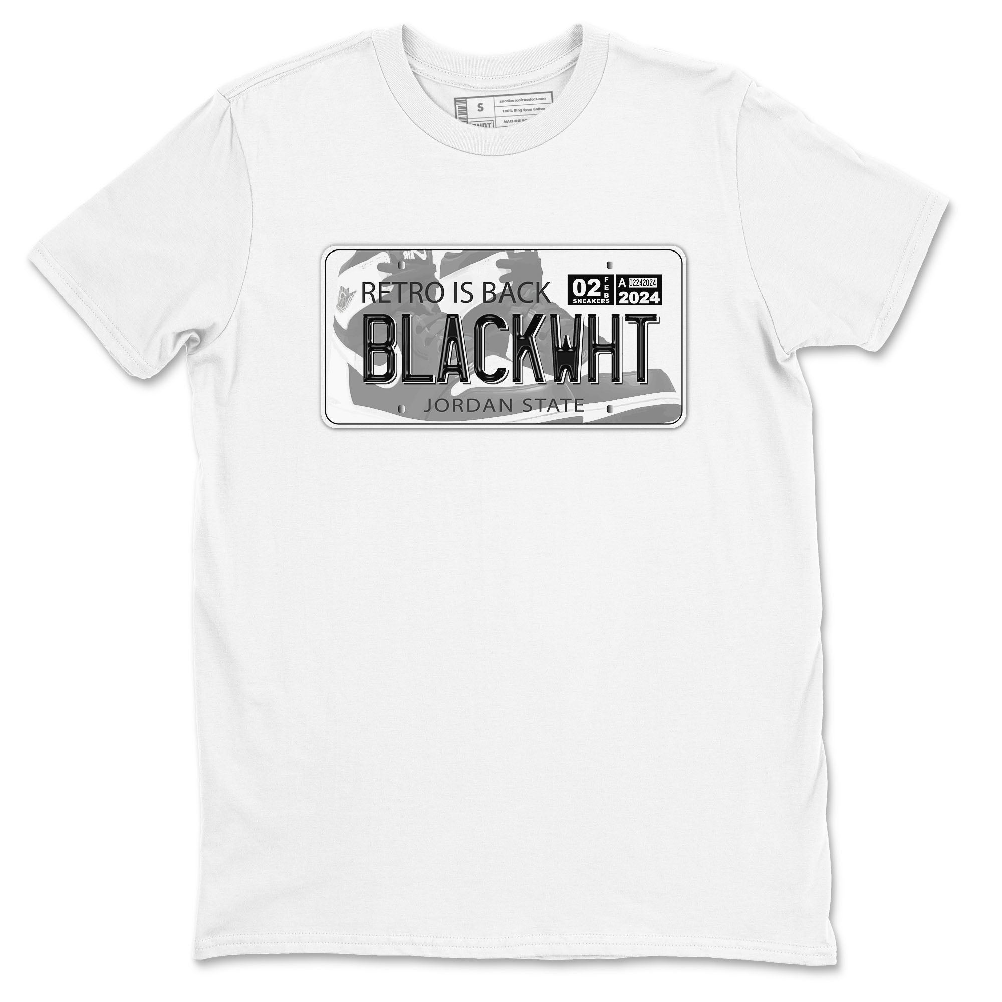 1s Black White shirt to match jordans Jordan Plate sneaker tees Air Jordan 1 Black White Drip Gear Zone unisex cotton White 2 crew neck shirt