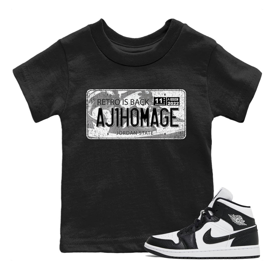 Jordan 1 Homage Sneaker Matching T-Shirt Jordan Plate Sneaker Tees Jordan 1 Homage Sneaker Release Tees Kids Shirts