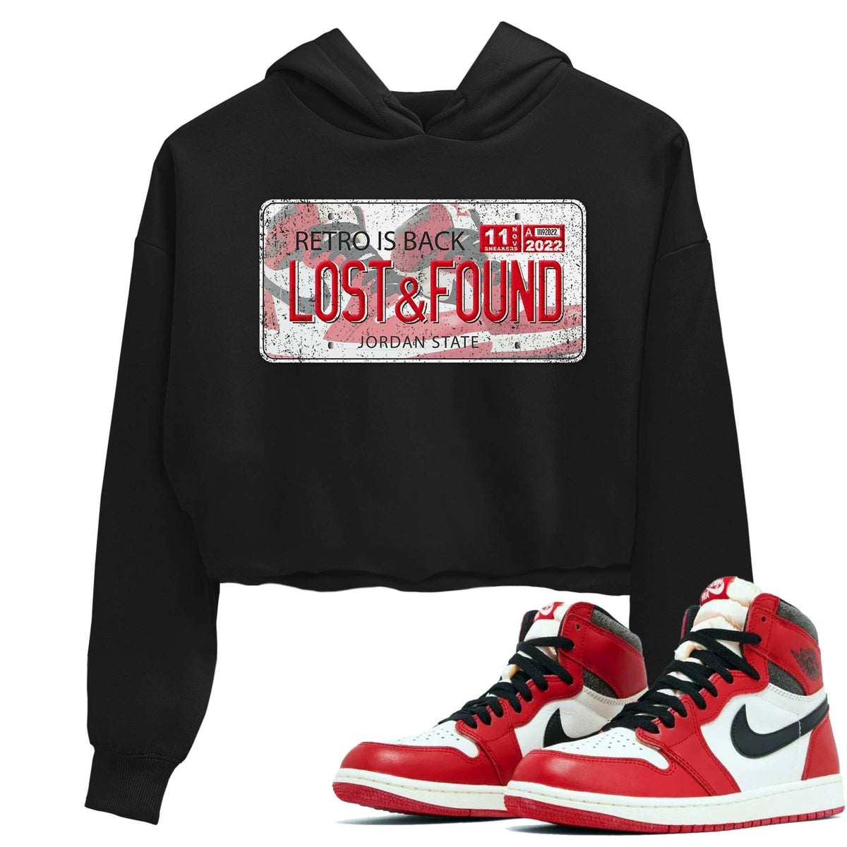 Jordan 1 lost & found Sneaker Matching T-Shirt Jordan Plate Sneaker Tees Jordan 1 lost & found Sneaker Release Tees Women's Shirts